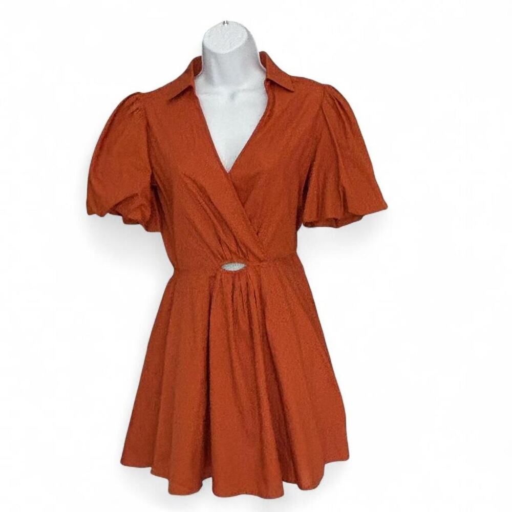 And Now This orange/rust cotton dress SZ XS